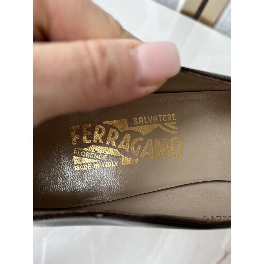 salvatore ferragamo 9.5 AAAA 4A Narrow Wmn Pumps Heels Leather Italy Shoes - Picture 10 of 12